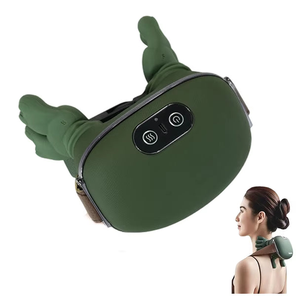 Neck Massager with Real Hand Simulation Wireless Portable Neck and Back Massager 4D Kneading Massage Design for Pain Relief