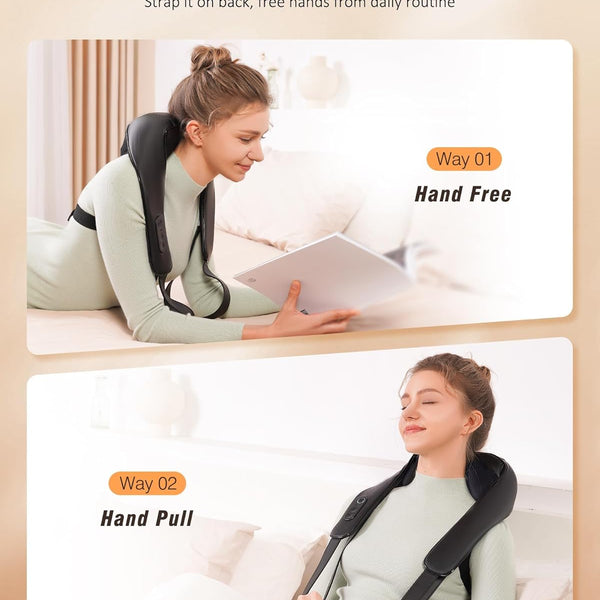 Neck and Shoulder Massager with Heat, Cordless Back and Neck Massager, Upgraded Graphene Heating, 4D Shiatsu Deep Kneading Massage for Shoulder, Back,Leg,Pain Relief, Portable Gifts for Dad Mom Friend