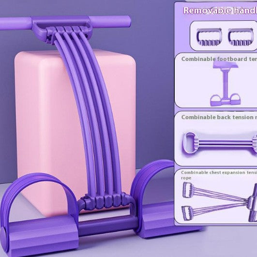 Pedal Resistance Bands with Handles Upgraded  6-Tube Natural Rubber for Full Body Workout at Home